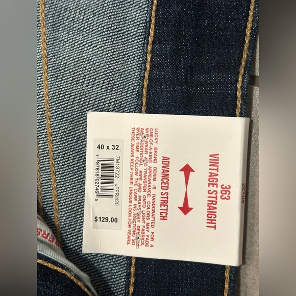 NWT Lucky Brand Mens Denim Vintage Straight 363 Jeans 40x32 $129 - Picture 10 of 12